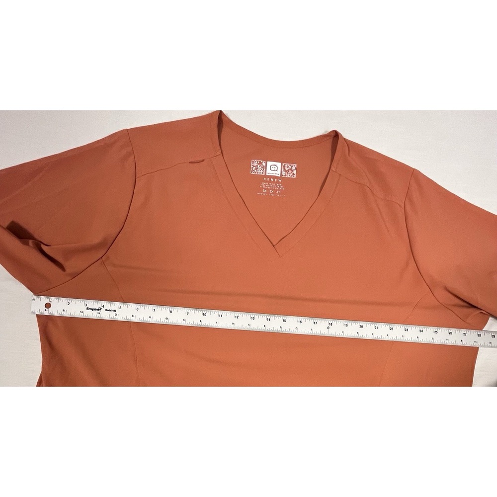 WonderWink Renew 3X Women's Scrub Top Harvest Orange V-Neck Medical Nursing Plus - Picture 11 of 11